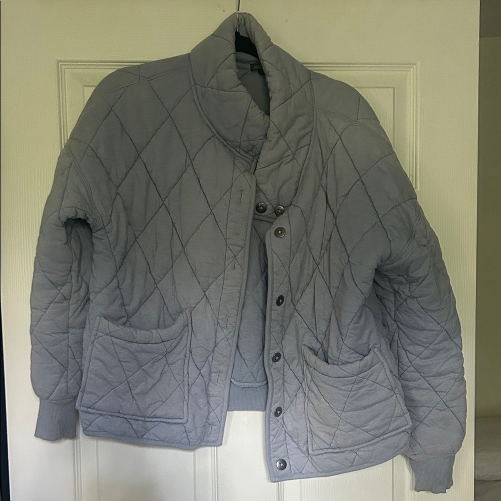 Wild Fable Gray Quilted Bomber Jacket